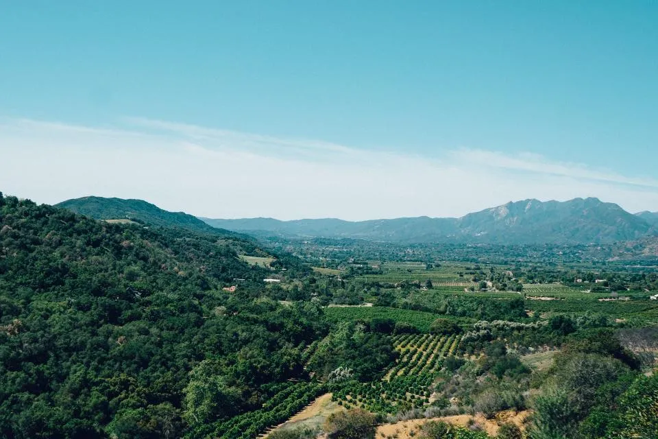 La valle vista dalla tenuta