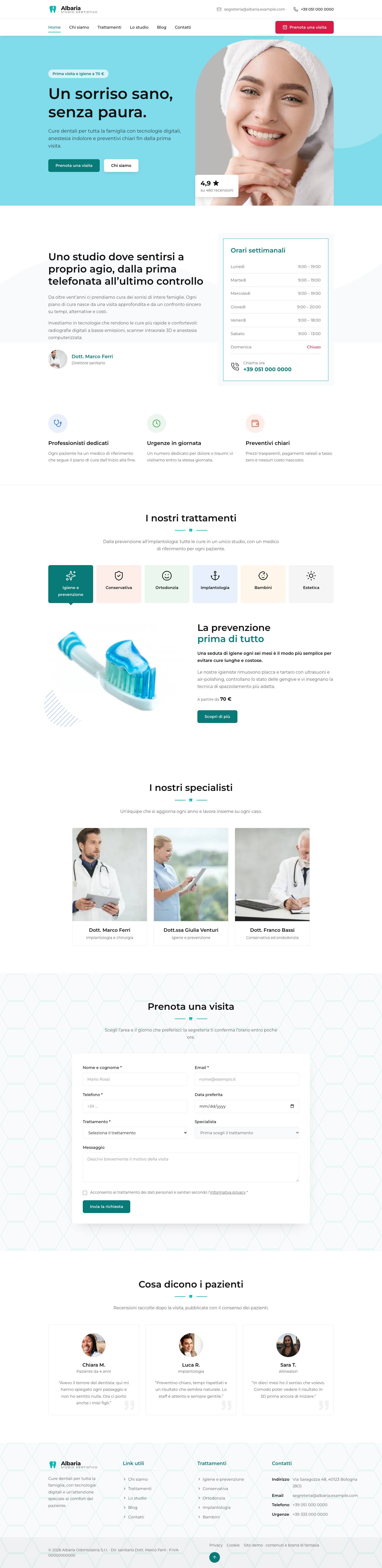 Sereno — homepage completa