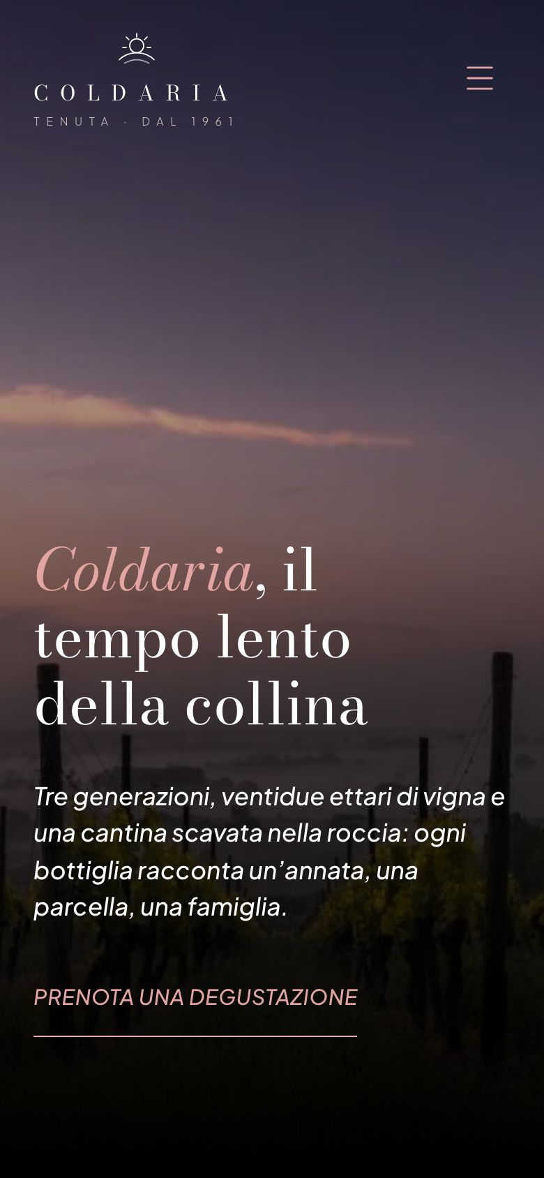 Velluto Noir — demo mobile